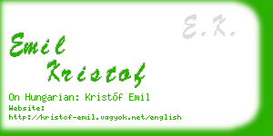 emil kristof business card